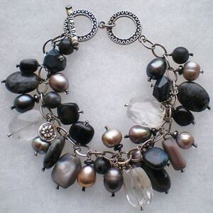Vintage Silpada Black and Gray Charm Bracelet